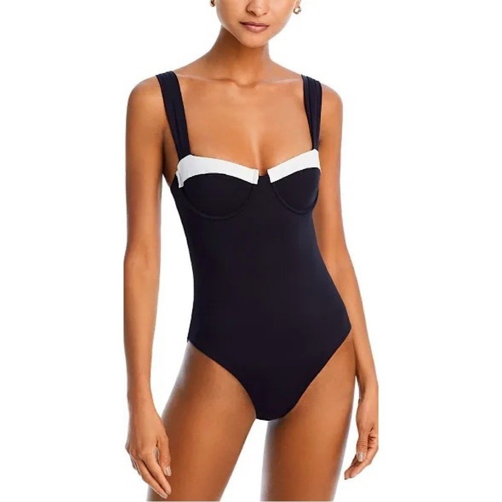 Evarae Nova One Piece Swimsuit Black White 10‎